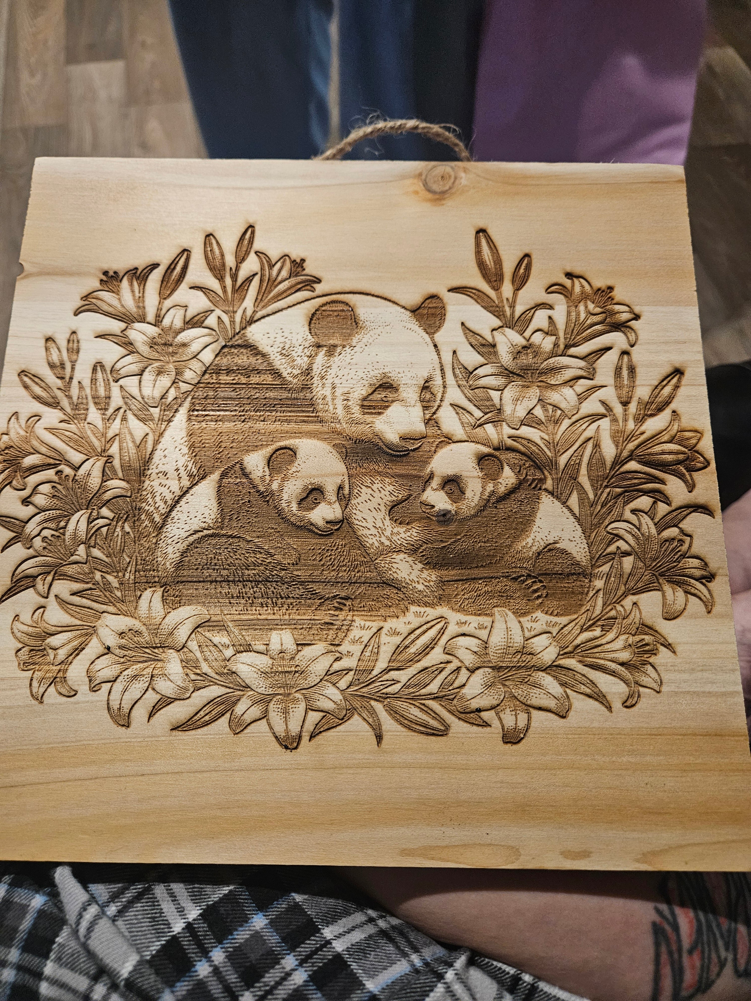 Panda and lilys